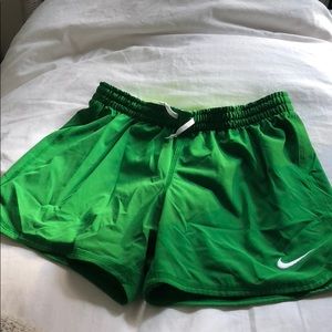 Nike greene running shorts
